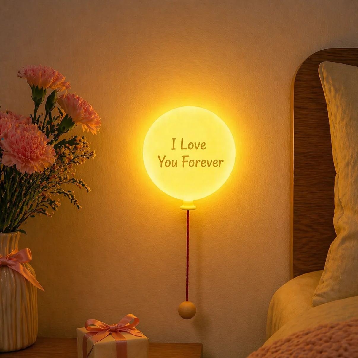 Lampada Notturna Personalizzata A Forma Di Palloncino – Lampada Led Con Nome Personalizzato E Luce Soffusa, Ricaricabile, Ideale Come Regalo Per Bambini O Per La Festa Della Mamma. - mymoonlampit
