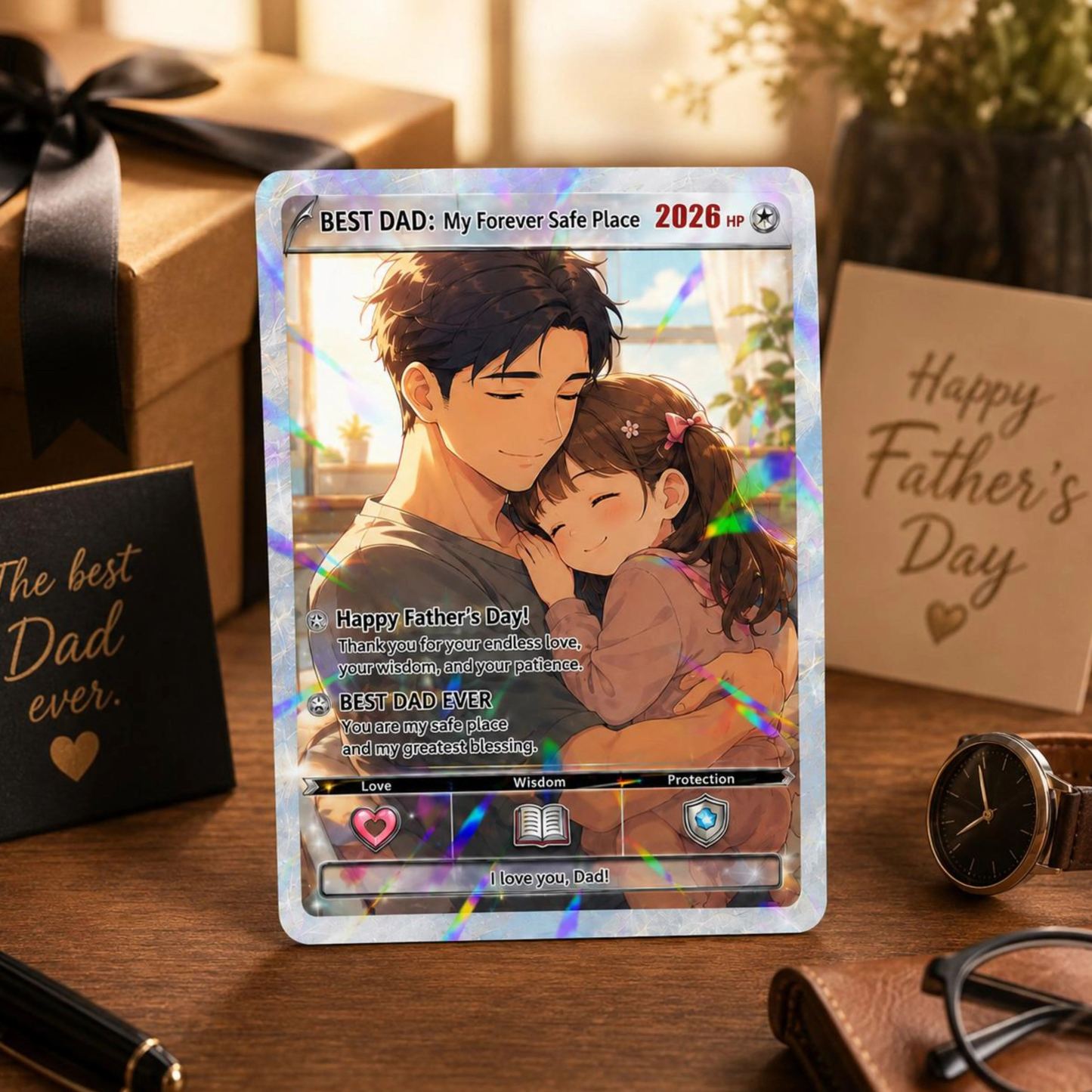 Biglietto Personalizzato Per Papà Giocatore Per La Festa Del Papà, Regalo Ricordo Personalizzato Per Il Trading Di Foto Per Papà, Regalo Dei Bambini Per Il Papà - mymoonlampit