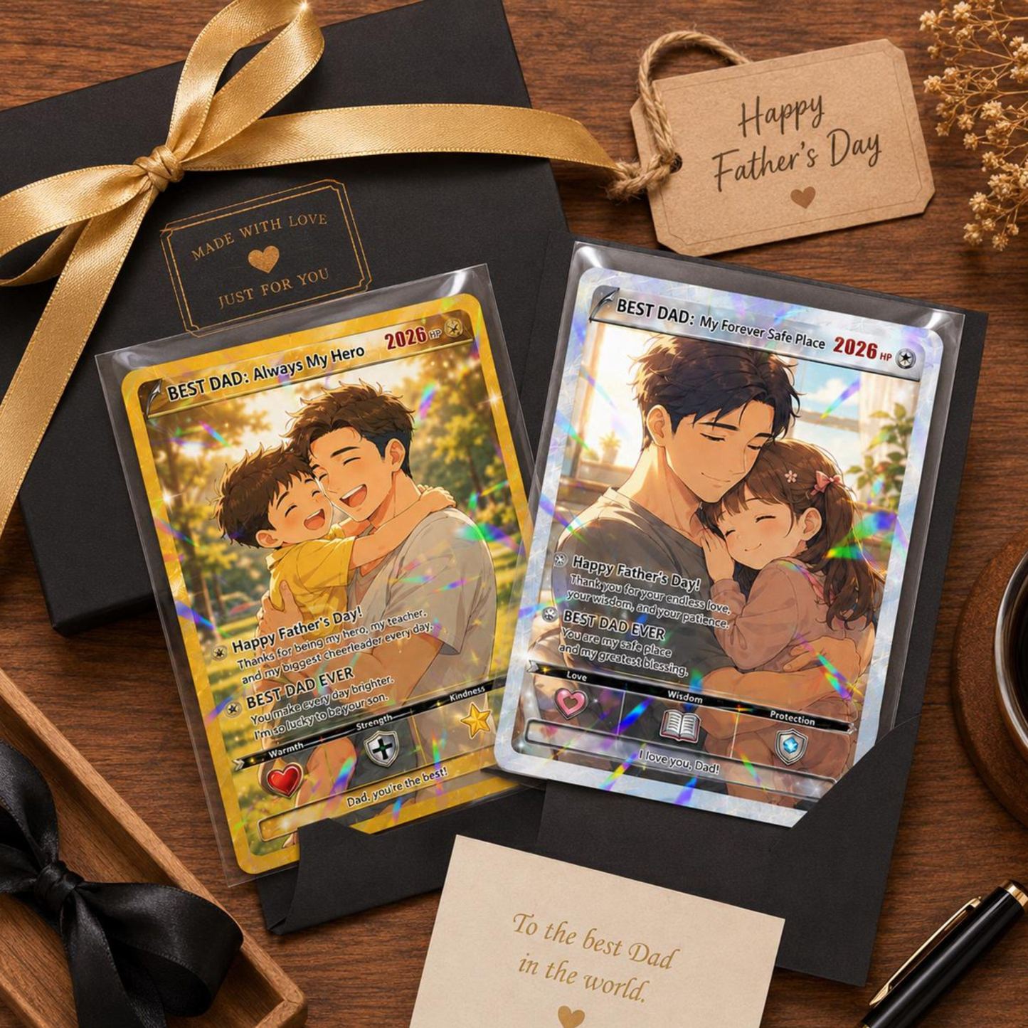 Biglietto Personalizzato Per Papà Giocatore Per La Festa Del Papà, Regalo Ricordo Personalizzato Per Il Trading Di Foto Per Papà, Regalo Dei Bambini Per Il Papà - mymoonlampit