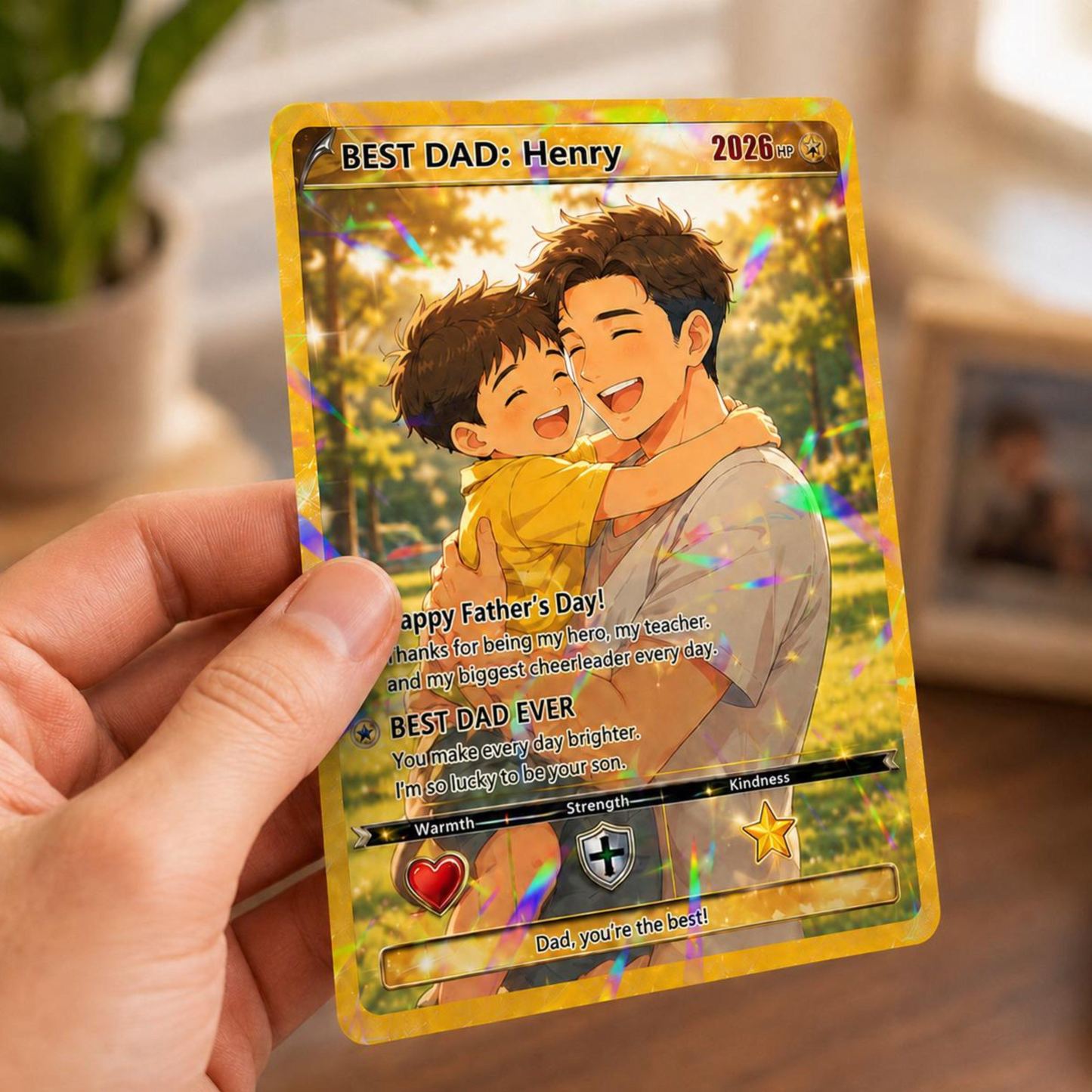 Biglietto Personalizzato Per Papà Giocatore Per La Festa Del Papà, Regalo Ricordo Personalizzato Per Il Trading Di Foto Per Papà, Regalo Dei Bambini Per Il Papà - mymoonlampit