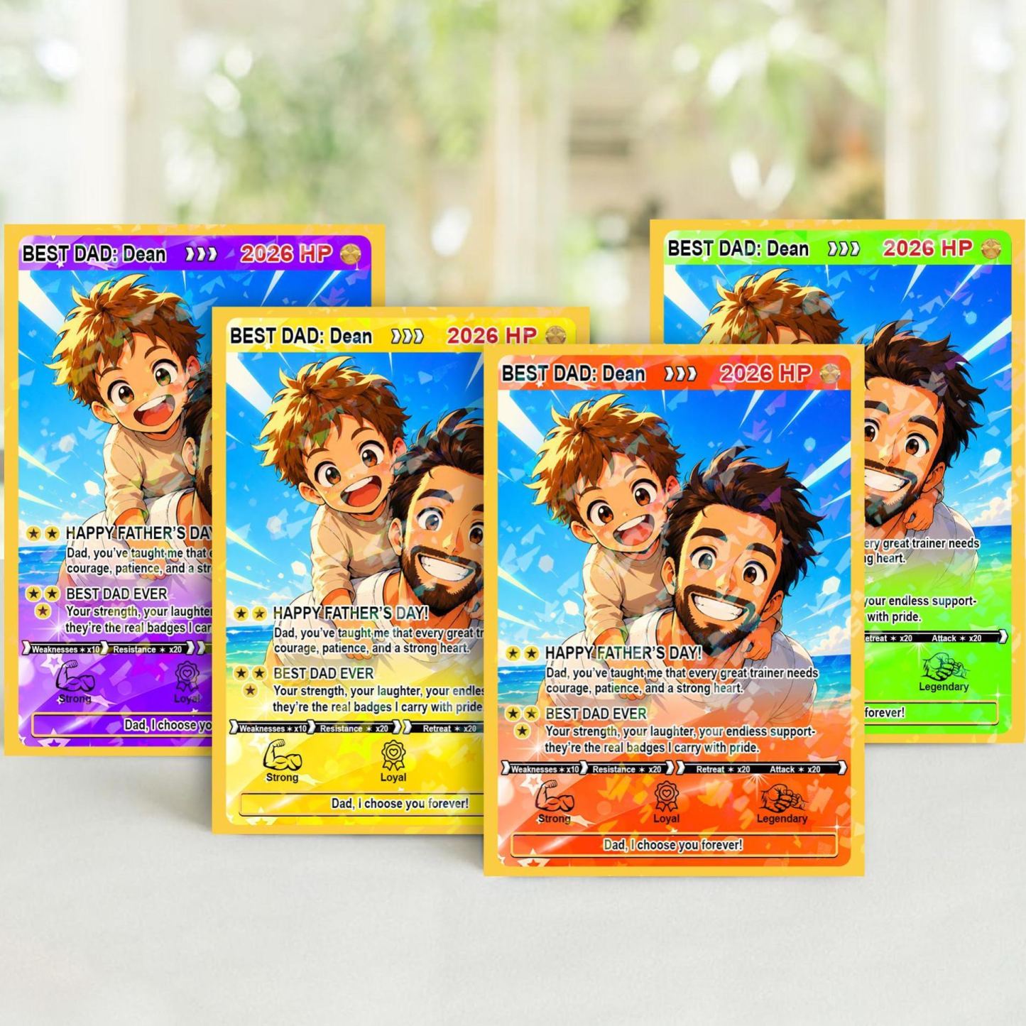 Biglietto Personalizzato Per Papà Anime Poke, Regalo Per La Festa Del Papà Per Papà, Biglietto Anime Fotografico Personalizzato, Regali Per Papà Giocatore Dai Bambini, Regalo Per Il Marito, Biglietto Artistico - mymoonlampit