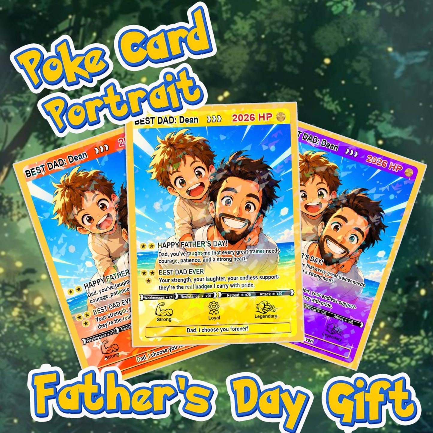 Biglietto Personalizzato Per Papà Anime Poke, Regalo Per La Festa Del Papà Per Papà, Biglietto Anime Fotografico Personalizzato, Regali Per Papà Giocatore Dai Bambini, Regalo Per Il Marito, Biglietto Artistico - mymoonlampit