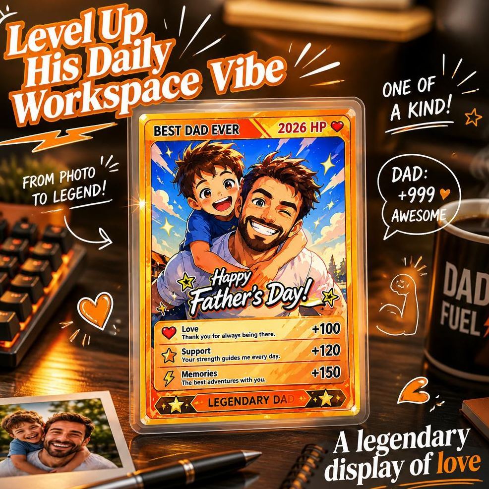 Biglietto Personalizzato Per Super Papà: Biglietto Da Collezione Con Foto Personalizzato, Regalo Per La Festa Del Papà - mymoonlampit