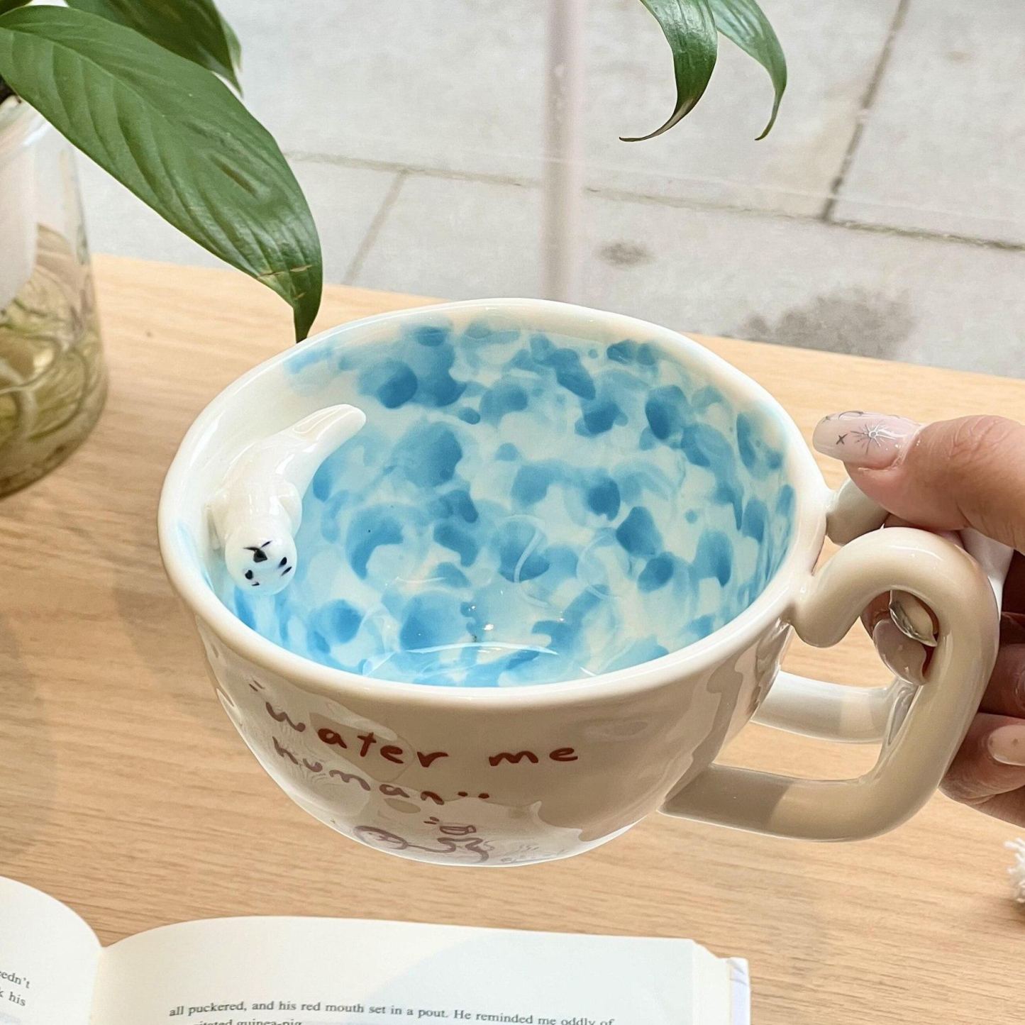 Cartoon Piscina Nuoto Sigillo Tazza Tazza In Ceramica Simpatica Colazione Creativa Caffè Latte Animazione Tazza Periferica - mymoonlampit