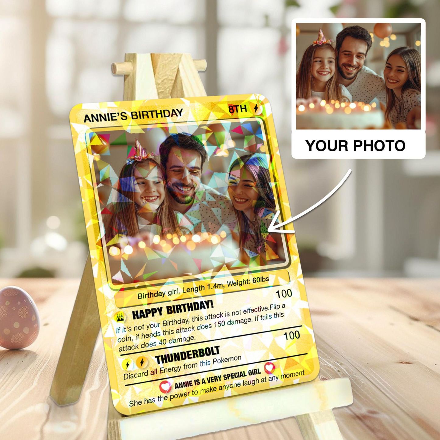 Biglietto Poke Personalizzato Per Compleanno, Biglietto Portafoglio Compleanno, Biglietto Fotografico Di Compleanno Per Bambini, Biglietto Anniversario Poke Personalizzato, Regalo Di Buon Compleanno - mymoonlampit