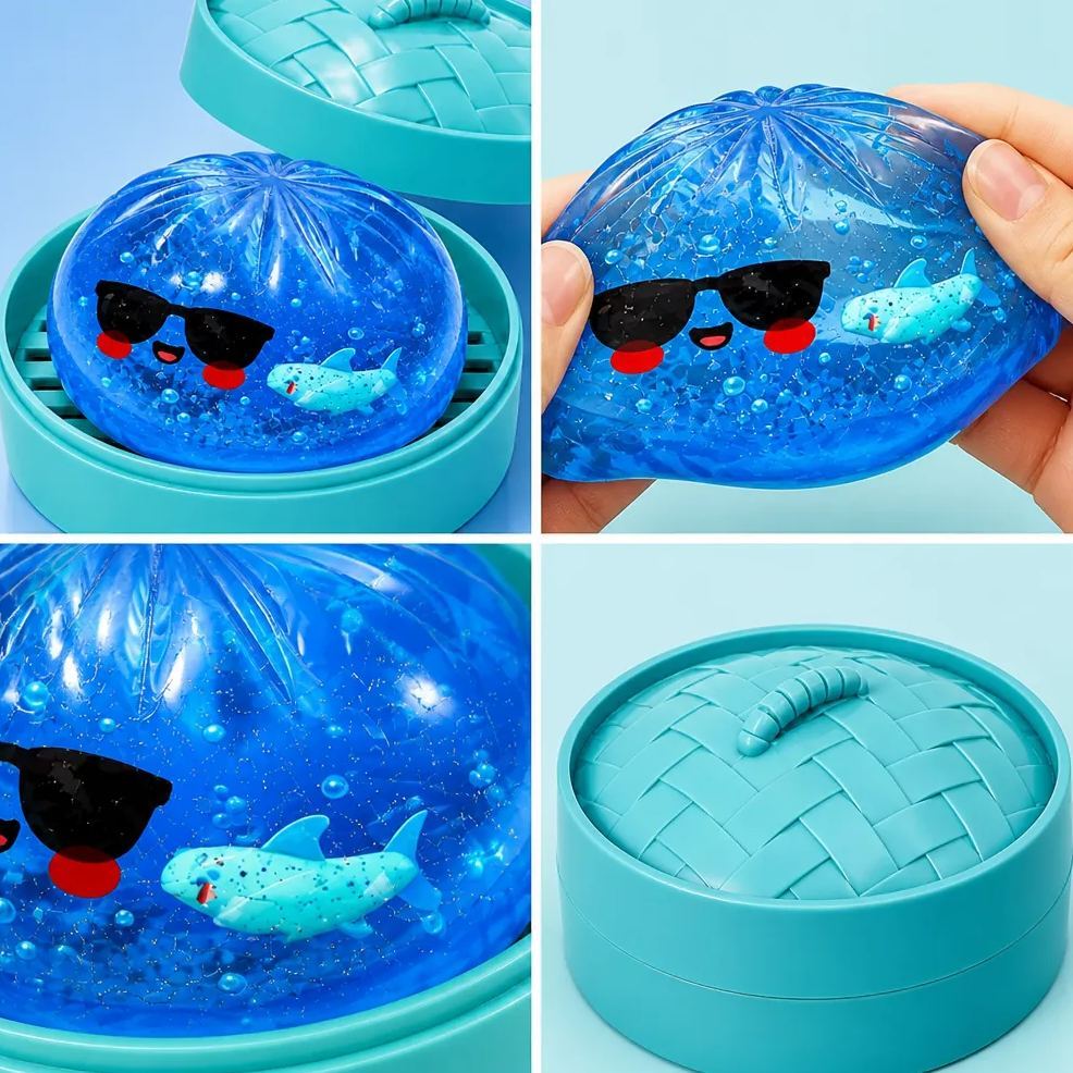Giocattolo Squishy Con Panino Con Squalo Oceanico – Morbido Giocattolo Da Spremere Per Alleviare Lo Stress A Crescita Lenta, Simpatico Regalo Elastico E Sensoriale - mymoonlampit