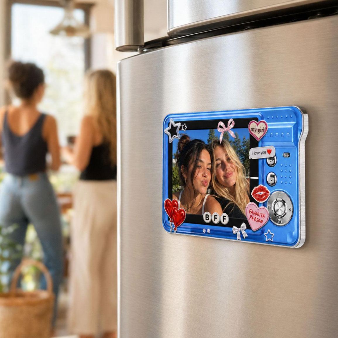 Foto Caricate Con Fotocamera Digitale Besties Y2K - Magnete Acrilico Personalizzato - mymoonlampit