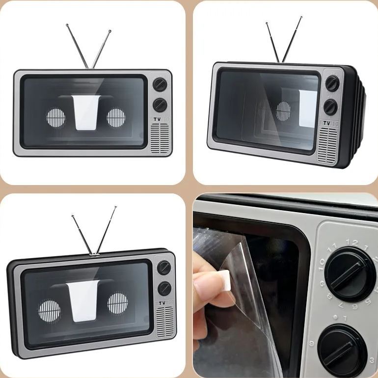 Supporto Per Lente D'ingrandimento Per Schermo Del Telefono TV Retrò - Ingranditore Per Schermo Per Smartphone In Acrilico PMMA, Supporto Per Telefono Da Tavolo Per La Visualizzazione Di Video A Mani Libere - mymoonlampit