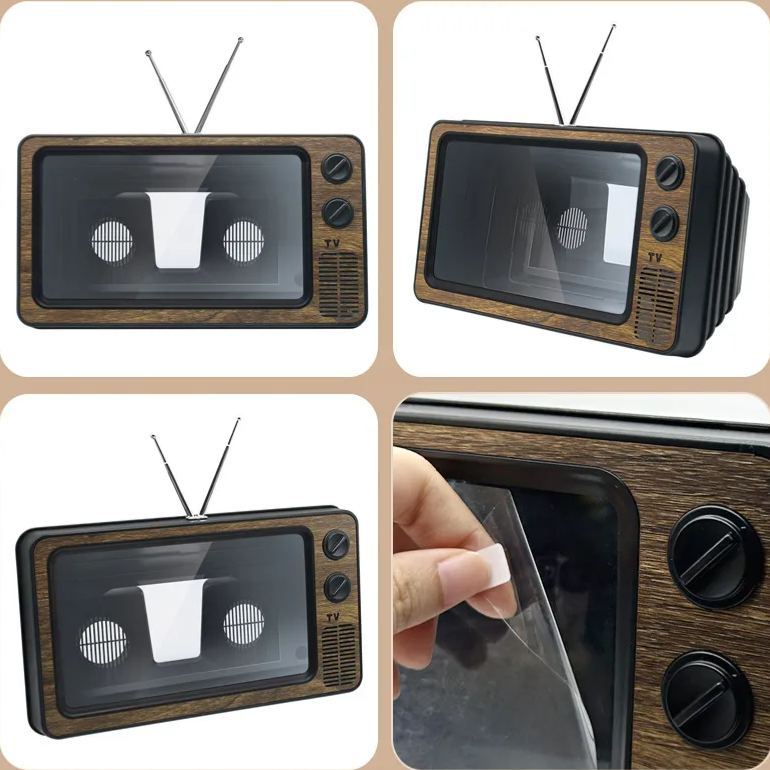 Supporto Per Lente D'ingrandimento Per Schermo Del Telefono TV Retrò - Ingranditore Per Schermo Per Smartphone In Acrilico PMMA, Supporto Per Telefono Da Tavolo Per La Visualizzazione Di Video A Mani Libere - mymoonlampit