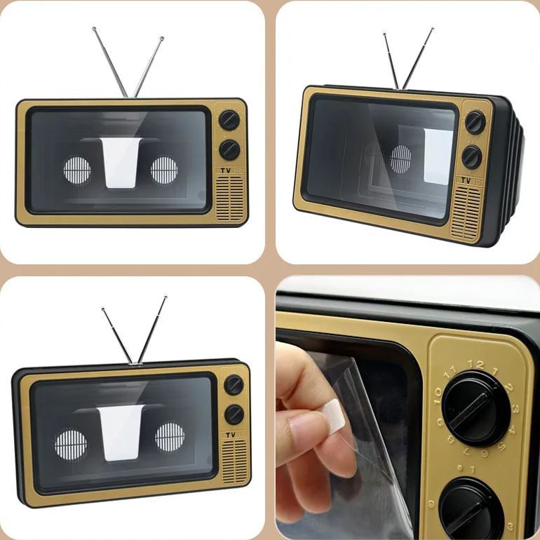 Supporto Per Lente D'ingrandimento Per Schermo Del Telefono TV Retrò - Ingranditore Per Schermo Per Smartphone In Acrilico PMMA, Supporto Per Telefono Da Tavolo Per La Visualizzazione Di Video A Mani Libere - mymoonlampit