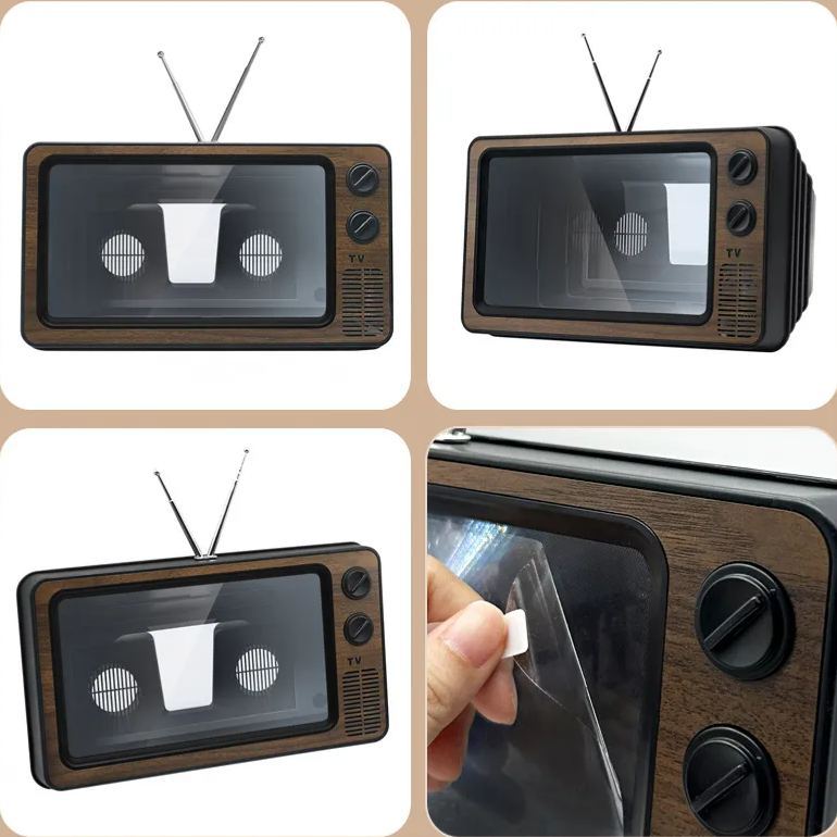 Supporto Per Lente D'ingrandimento Per Schermo Del Telefono TV Retrò - Ingranditore Per Schermo Per Smartphone In Acrilico PMMA, Supporto Per Telefono Da Tavolo Per La Visualizzazione Di Video A Mani Libere - mymoonlampit