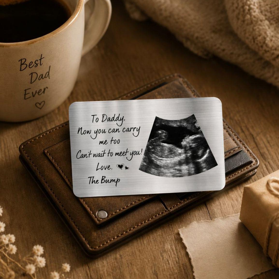 Biglietto Portafoglio Personalizzato Per Papà Con Foto "Now You Can Carry Me Too" Inserto Portafoglio In Metallo, Regalo Per La Festa Del Papà - mymoonlampit