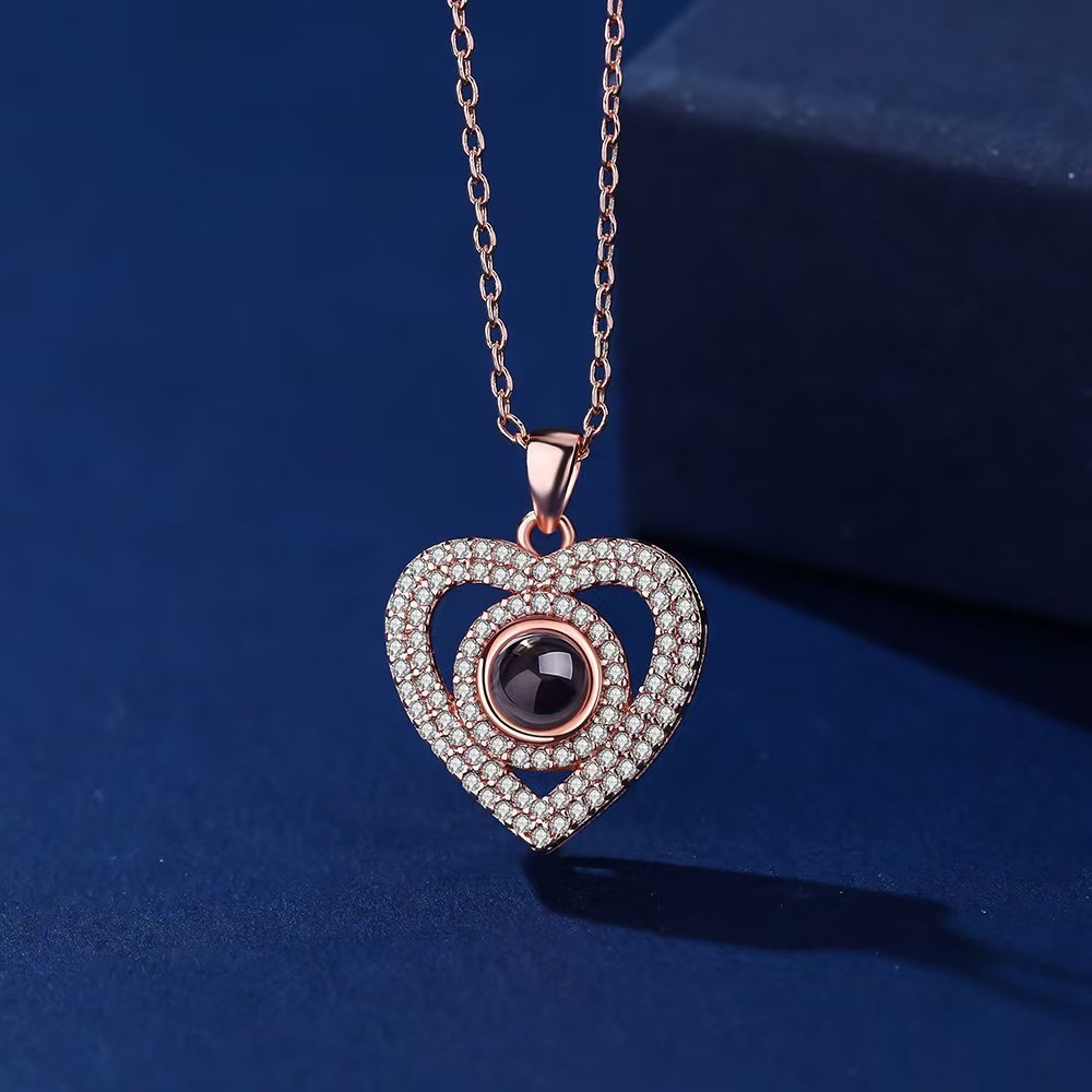 Regalo Di San Valentino Collana Con Proiezione Personalizzata Di Foto Regalo Per Lei - mymoonlampit