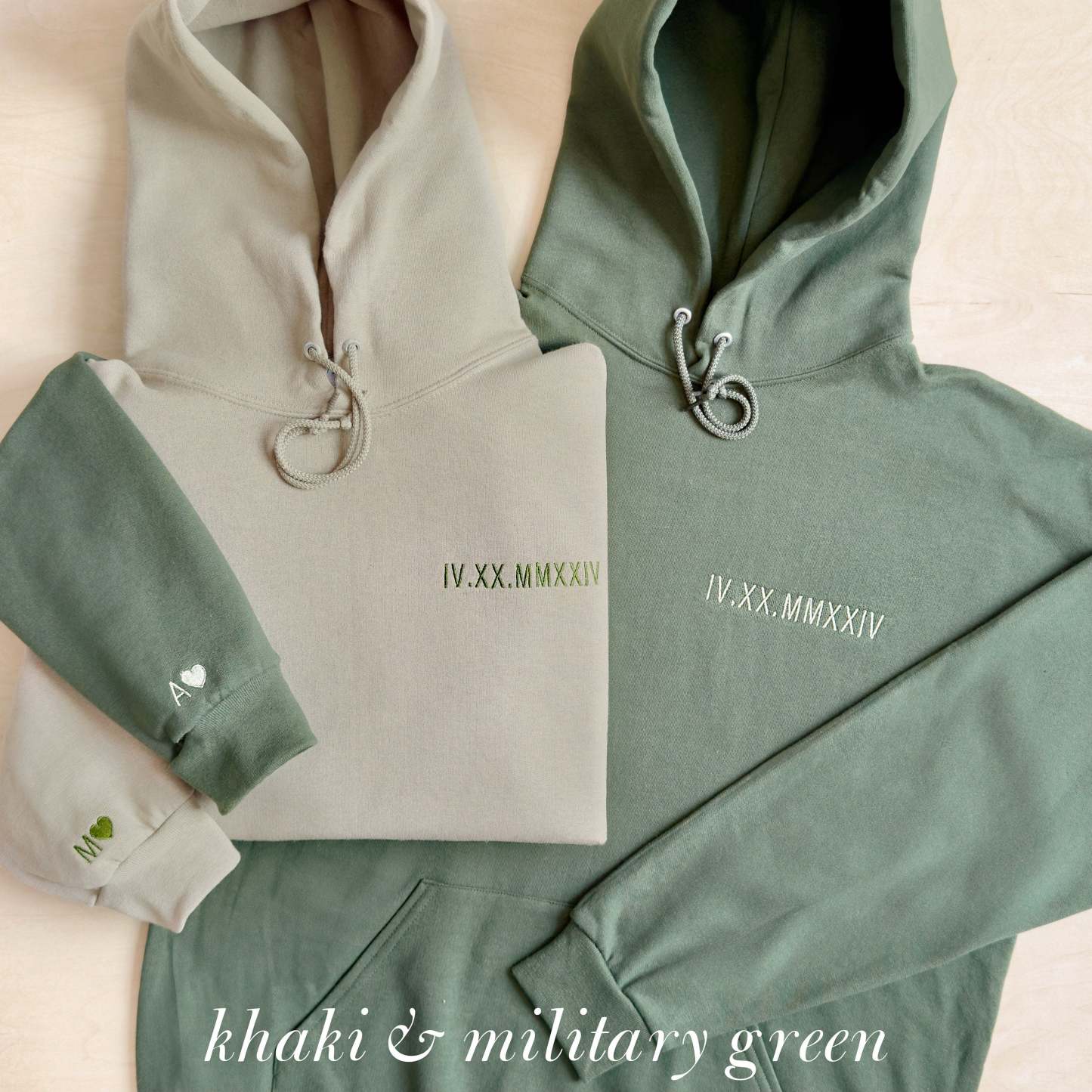 Felpa Con Cappuccio Personalizzata Con Numeri Romani Ricamati Per San Valentino - mymoonlampit