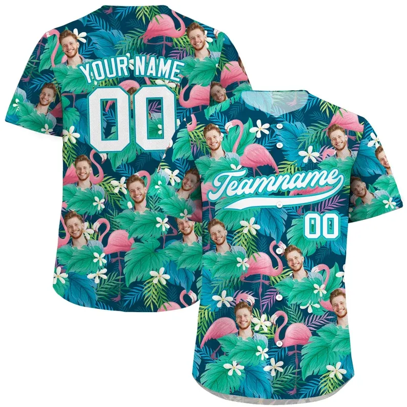Maglia Da Baseball Hawaiana Personalizzata Con Nome Della Squadra, Numero, Nome Della Squadra, Camicia Floreale Hawaii Personalizzata Per Uomo E Donna, Camicia Con Bottoni Flamingo E Camicia Hawaiana Monstera - mymoonlampit