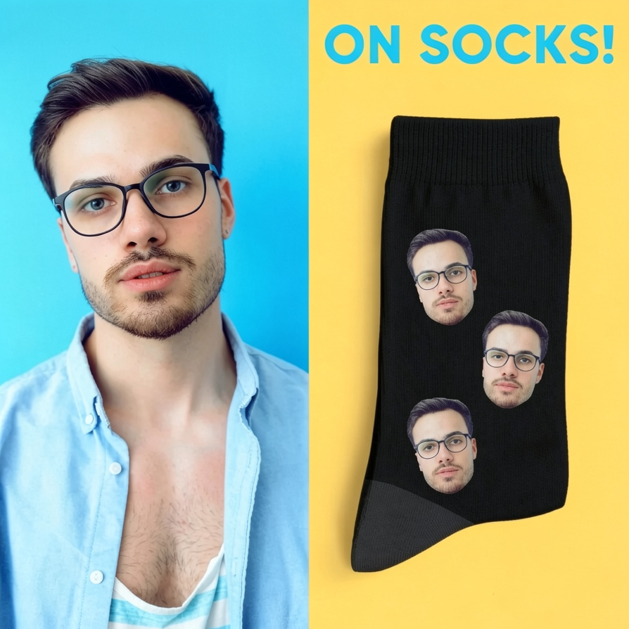 Benutzerdefinierte Foto Gesichts Socken Bunt