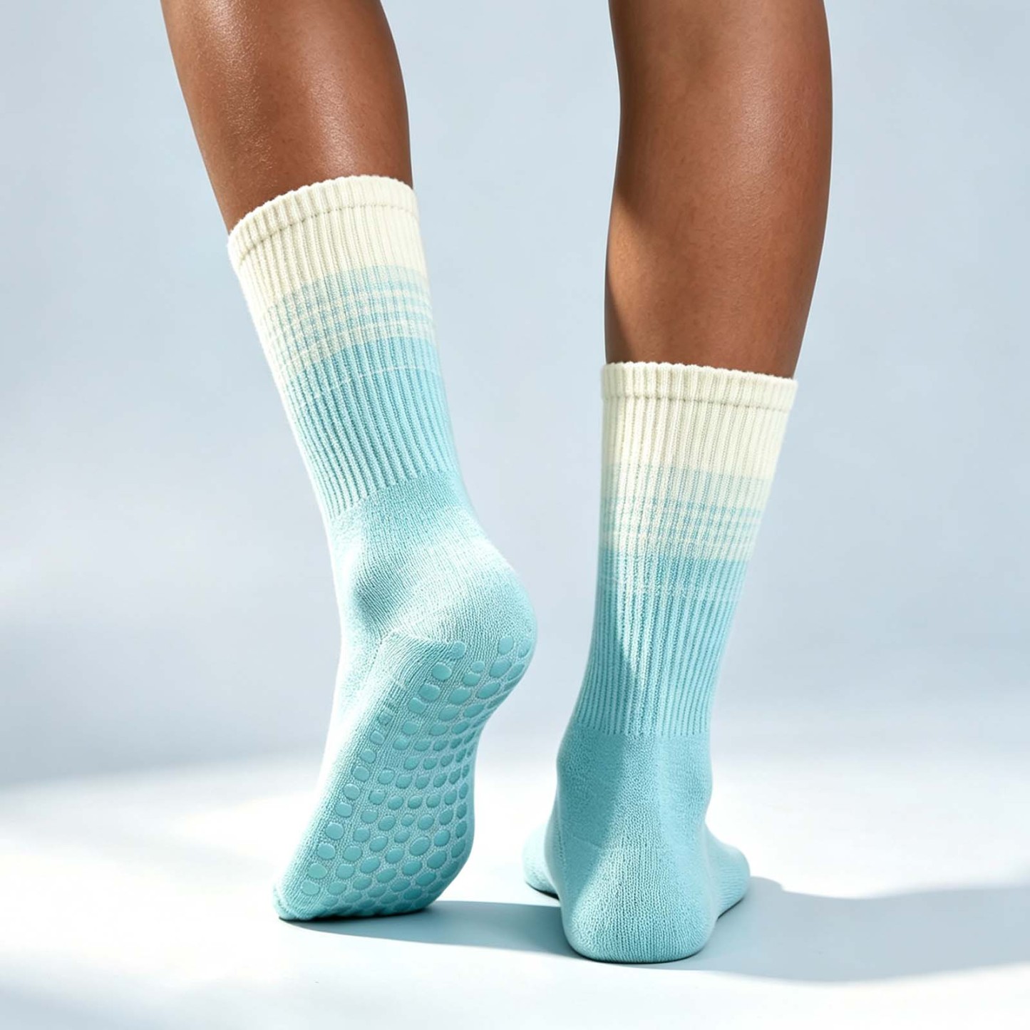 Professionelle Grip-Socken Für Damen, Mittlere Waden-Yoga-Grip-Socken, Rutschfeste Pilates-Grip-Socken, Schweißableitende Indoor-Fitness-Bodensocken - FotoSocken
