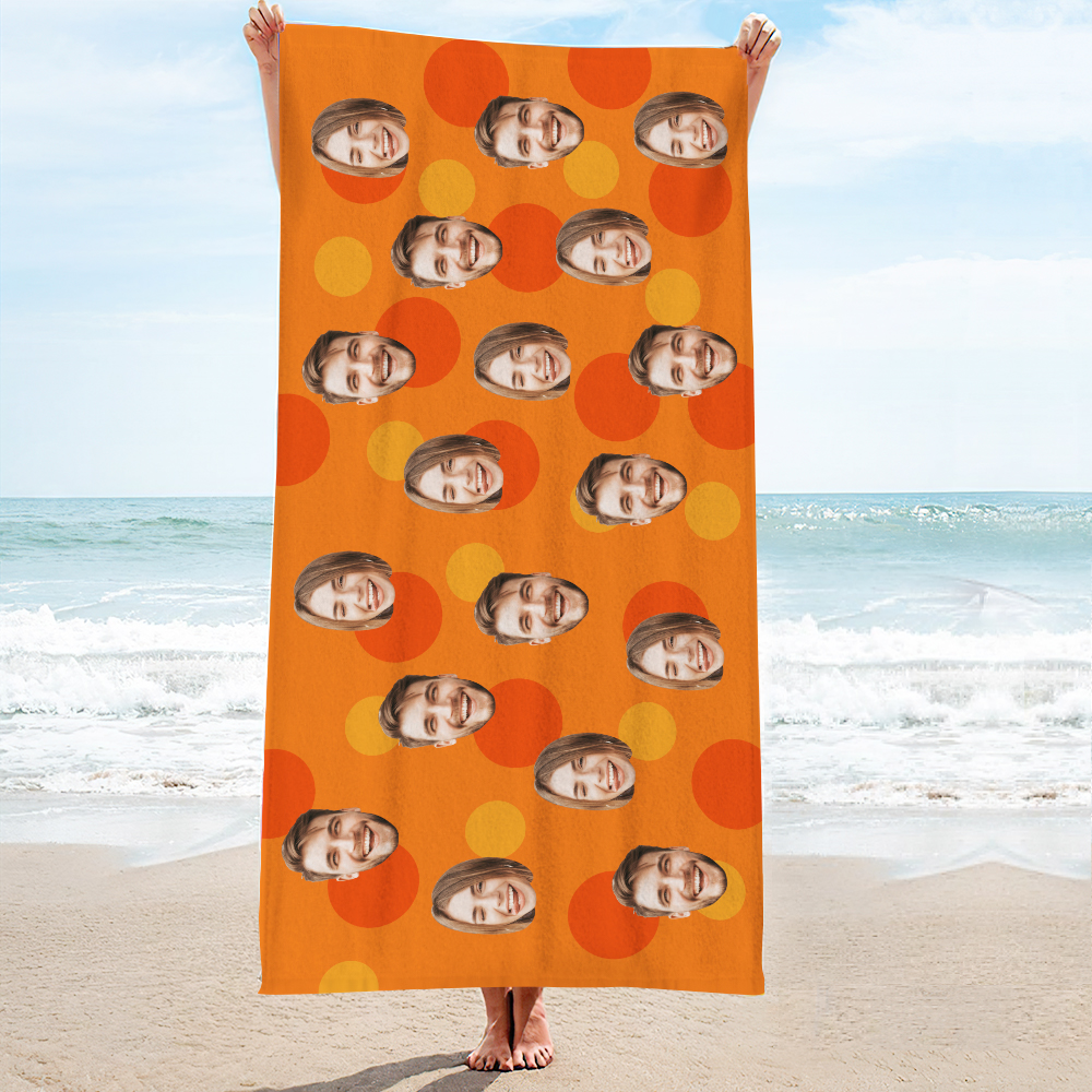 Personalisiertes Strandtuch Mit Gesicht, Individuelles Strandtuch, Lustiges Geschenk, Rosa - FotoSocken