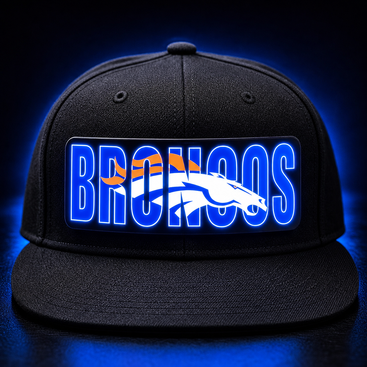 Fußball-Fan-Snapback-Kappe Mit Hellblauer LED-Beleuchtung - FotoSocken