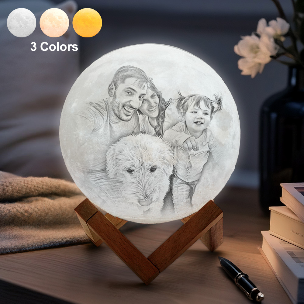 Foto-mondlampe, Individuelles 3d-fotolicht, Kreatives Geschenk 10 Cm-15 Cm Verfügbar