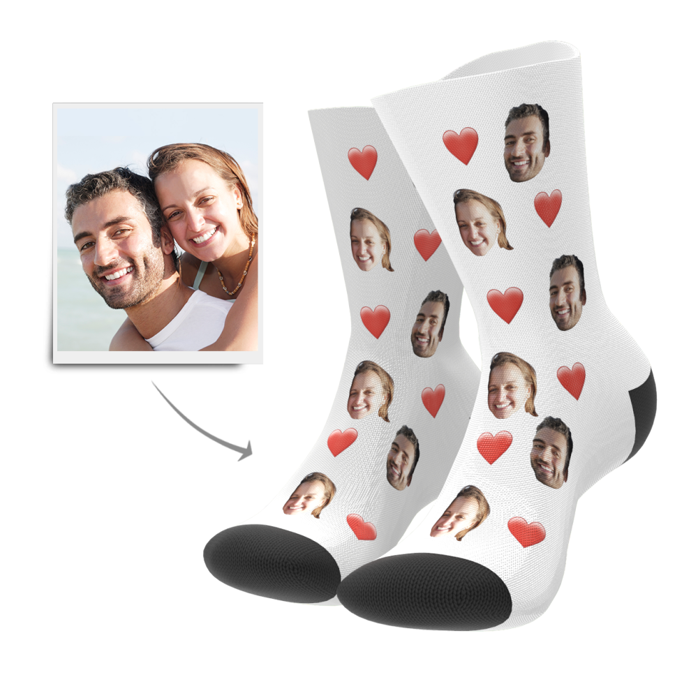 Custom Heart Socks - Fotosocken