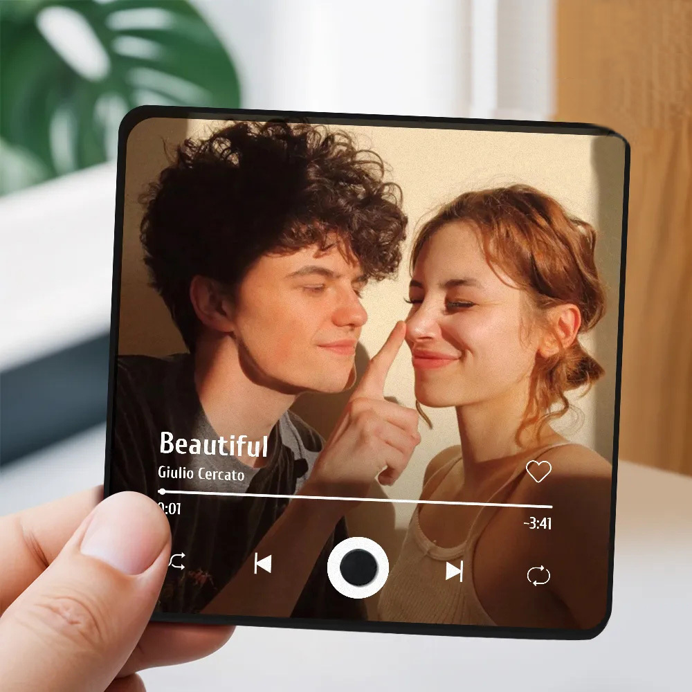 Personalisierter Fotoalbum-kühlschrankmagnet, Musik-wand-fotoaufkleber, Musikbewegung, Die Ohne Handy Abgespielt Werden Kann, Music Fridge Magnet Pro