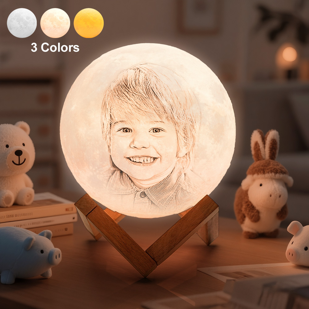 Foto-mondlampe, Individuelles 3d-fotolicht, Kreatives Geschenk 10 Cm-15 Cm Verfügbar