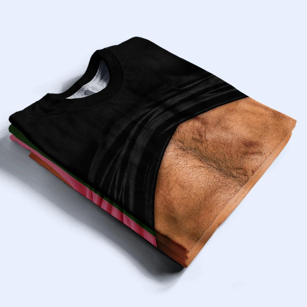 3D Funny Hairy Body - Personalized Full Print T Shirt - FotoSocken