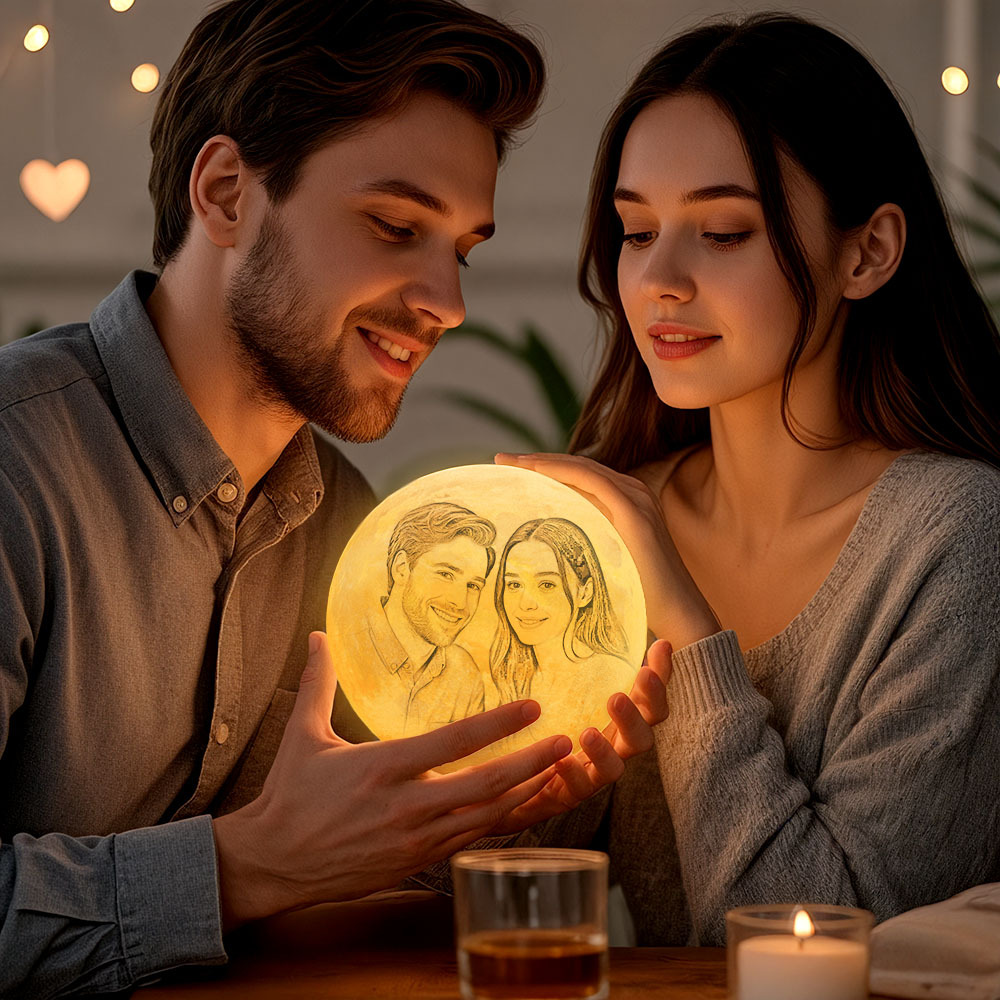Foto-mondlampe, Individuelles 3d-fotolicht, Kreatives Geschenk 10 Cm-15 Cm Verfügbar