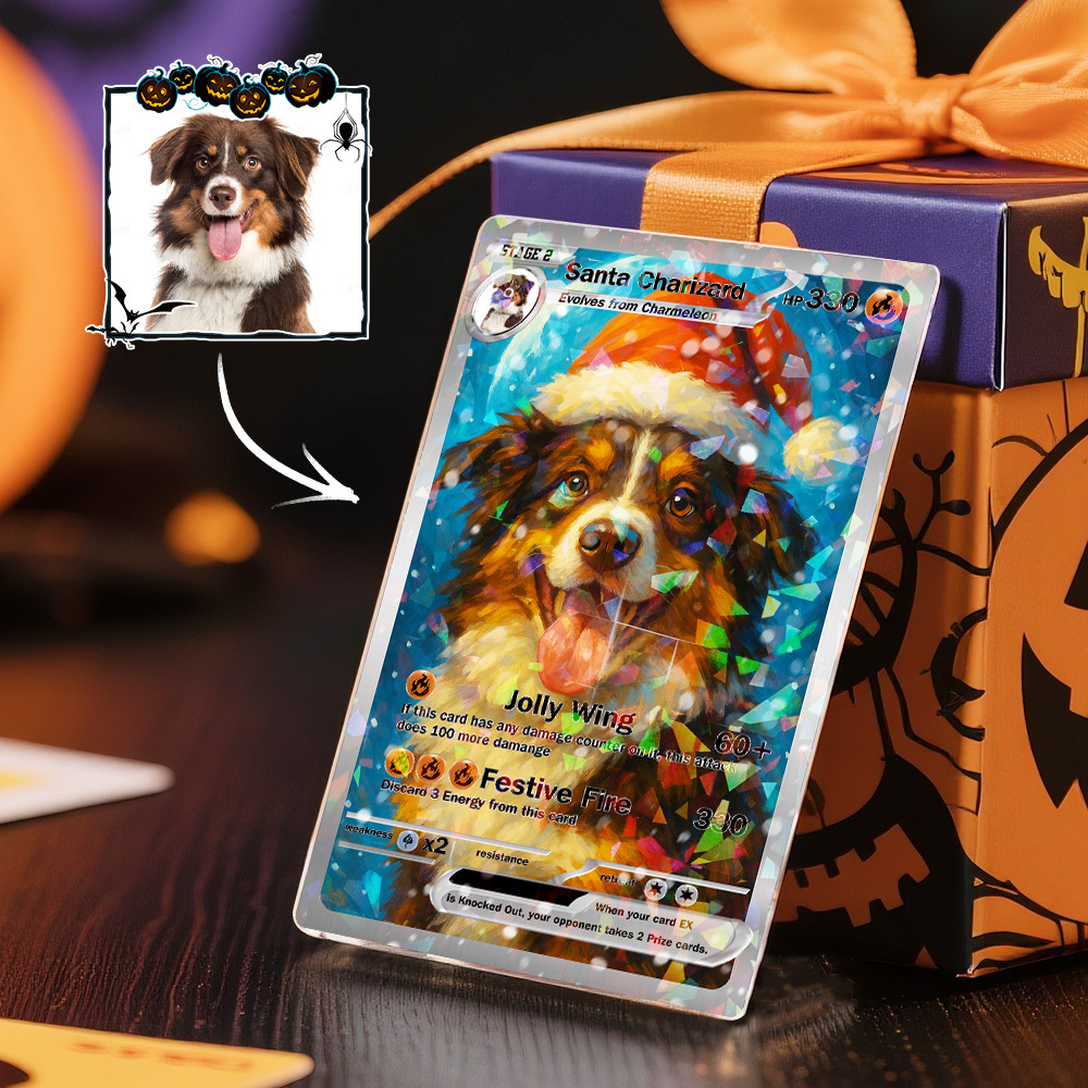 Personalisierte Halloween- Und Weihnachtskarte Für Paare – Personalisierte Cartoon-sammelkarte Mit Foto Und Namen, Einzigartiges Weihnachtsgeschenk Für Sie Und Ihn - FotoSocken