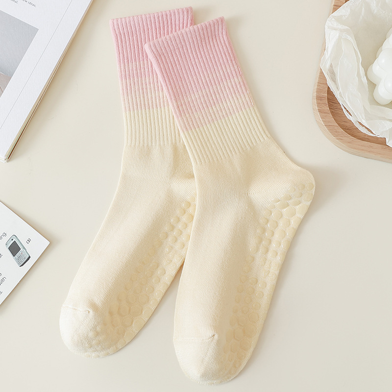 Professionelle Grip-Socken Für Damen, Mittlere Waden-Yoga-Grip-Socken, Rutschfeste Pilates-Grip-Socken, Schweißableitende Indoor-Fitness-Bodensocken - FotoSocken
