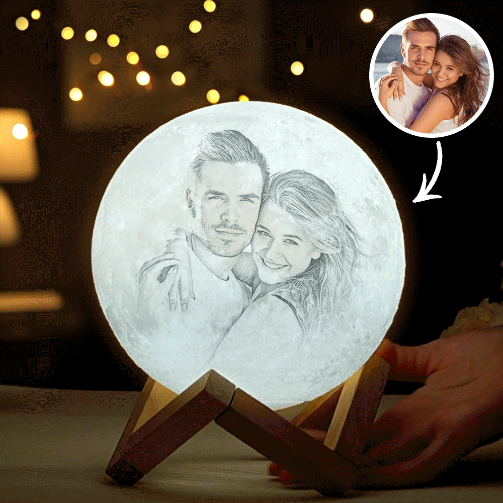 Foto-mondlampe, Individuelles 3d-fotolicht, Kreatives Geschenk 10 Cm-15 Cm Verfügbar