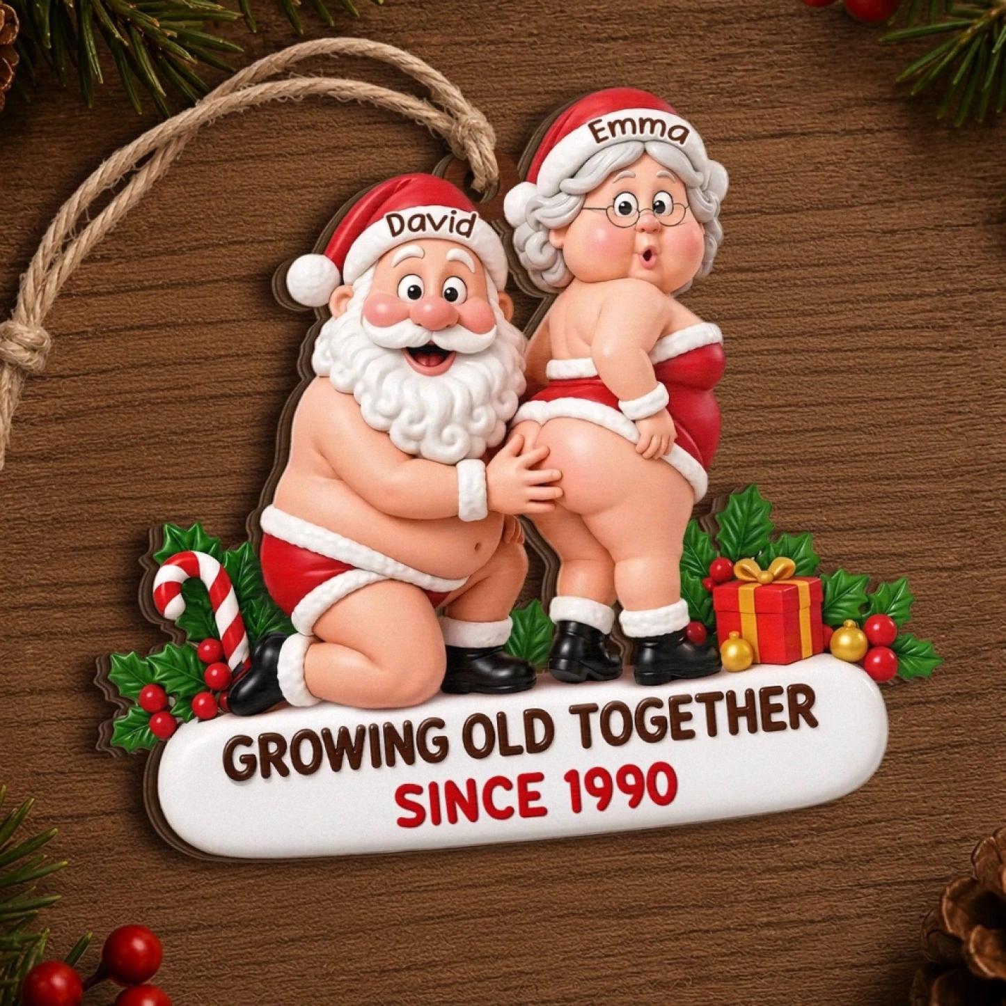 Benutzerdefinierte Lustige Holzverzierung – Personalisierte Jahrestags-Weihnachtshochzeitsgeschenke Für Mann Und Frau, Ihn Und Sie – Gemütliche Weihnachten Mit Ihnen - FotoSocken
