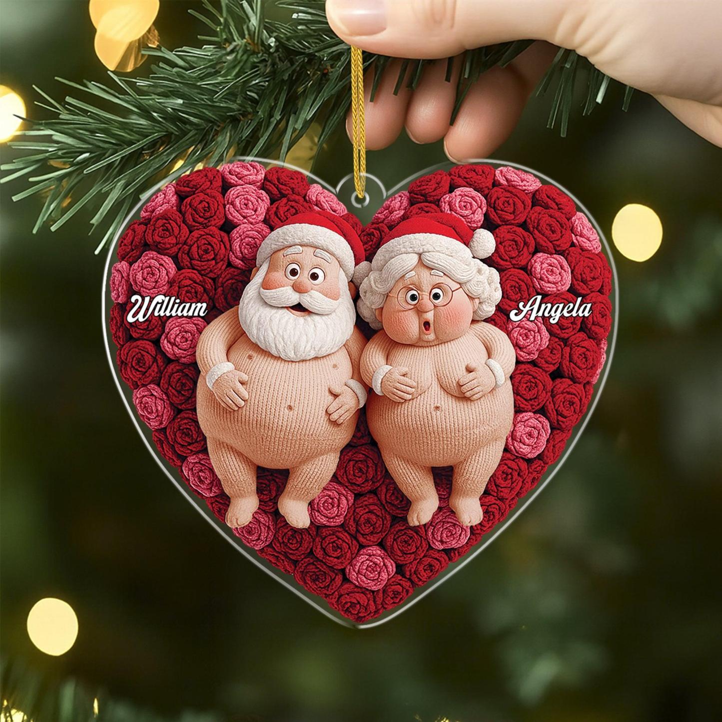 Benutzerdefinierte Lustige Holzverzierung – Personalisierte Jahrestags-Weihnachtshochzeitsgeschenke Für Mann Und Frau, Ihn Und Sie – Gemütliche Weihnachten Mit Ihnen - FotoSocken