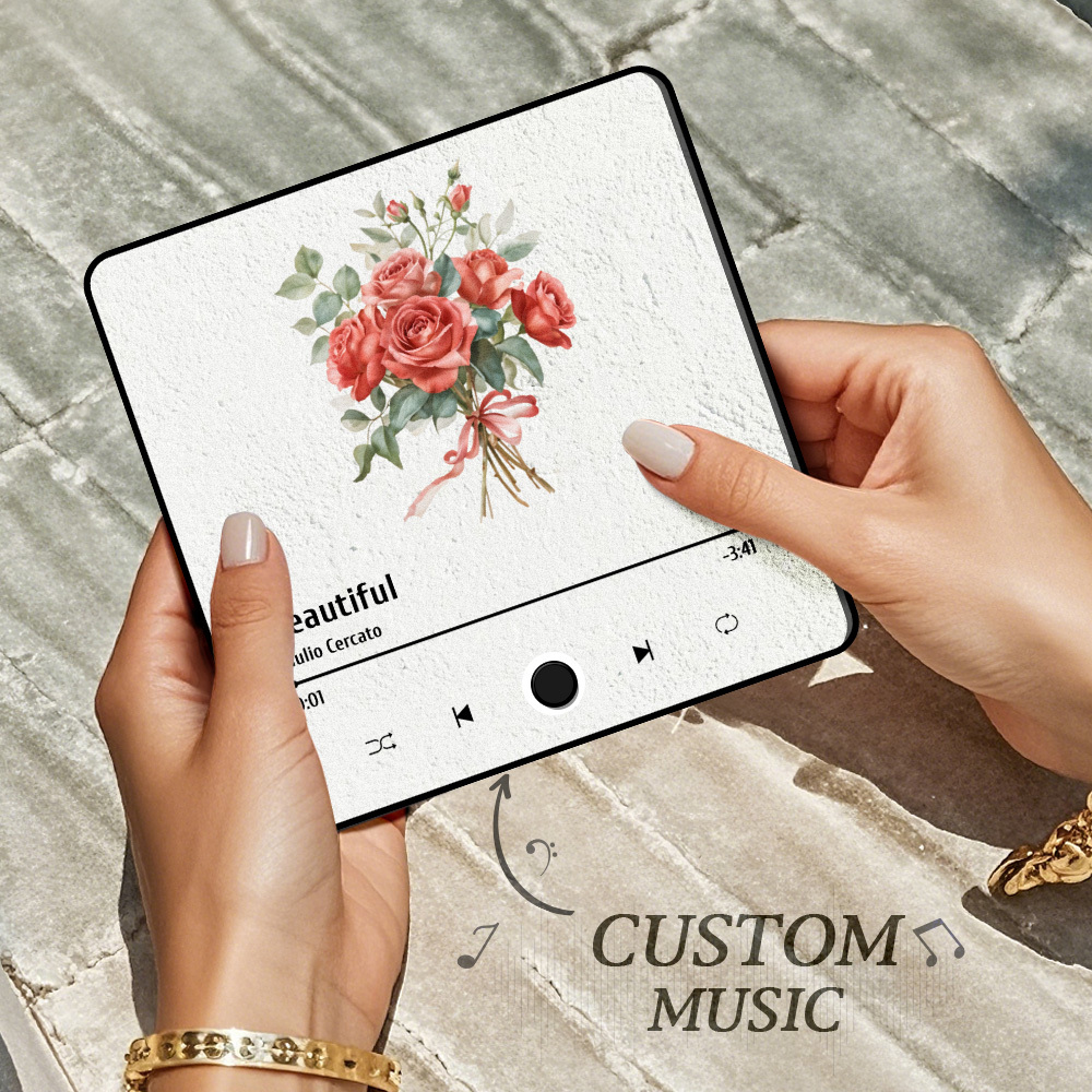 Personalisierter Fotoalbum-musik-kühlschrankmagnet. Blume. Individueller Musik-kühlschrankmagnet Pro - FotoSocken