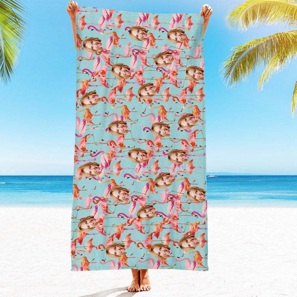 Strandtuch Mit Individuellem Gesicht, Strandtuch Im Hawaiianischen Stil, Lustige Geschenkideen - FotoSocken