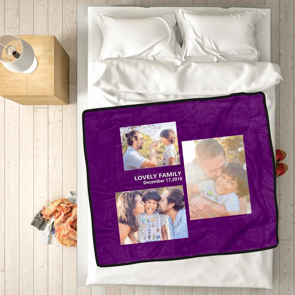 Personalisierte Liebe Mit 3 Fotos Benutzerdefiniertes Vlies Benutzerdefinierte Decke