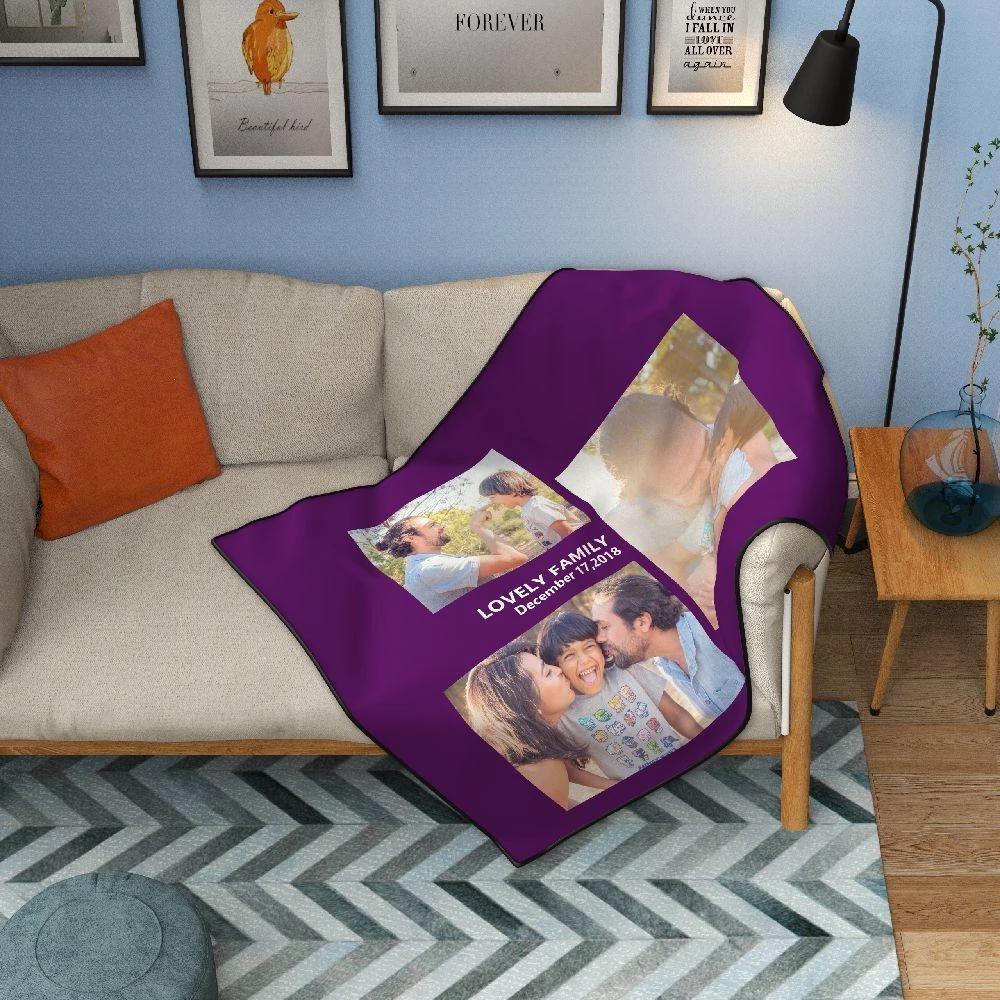 Personalisierte Liebe Mit 3 Fotos Benutzerdefiniertes Vlies Benutzerdefinierte Decke