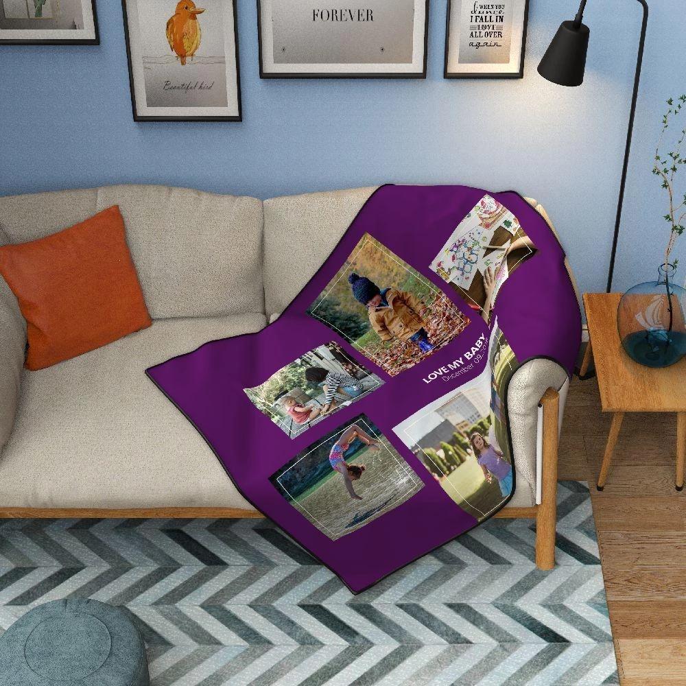 Personalisierte Kinder Mit 5 Fotos Benutzerdefinierte Fleecedecke