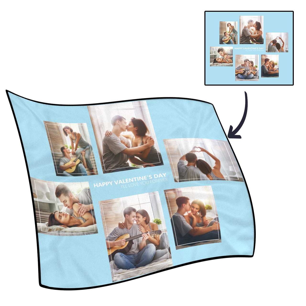 Personalisierte Vollkommene Liebe Mit 6 Fotos Benutzerdefinierte Fleecedecke