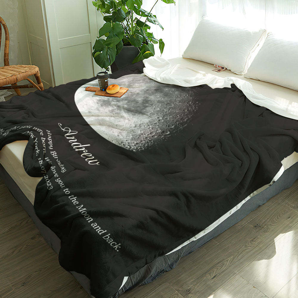 Benutzerdefinierte Mondphasendecke, Personalisierte Namen, Geburtstagsgeschenk -