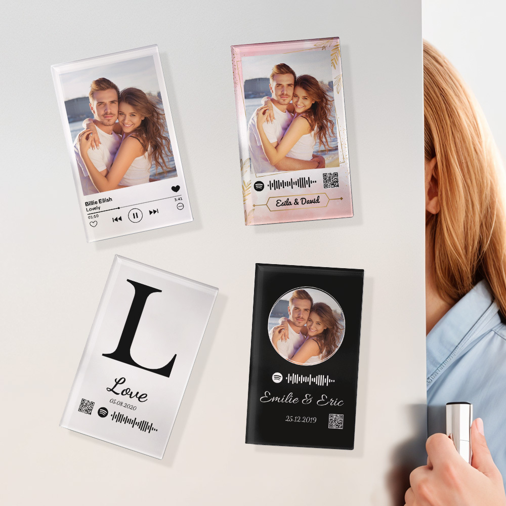 Nfc-musik-kühlschrankmagnet Aus Acryl, Individueller Musik-lied-kühlschrankmagnet, Personalisierter Musik-kühlschrankmagnet, Kann Lieder Abspielen - FotoSocken