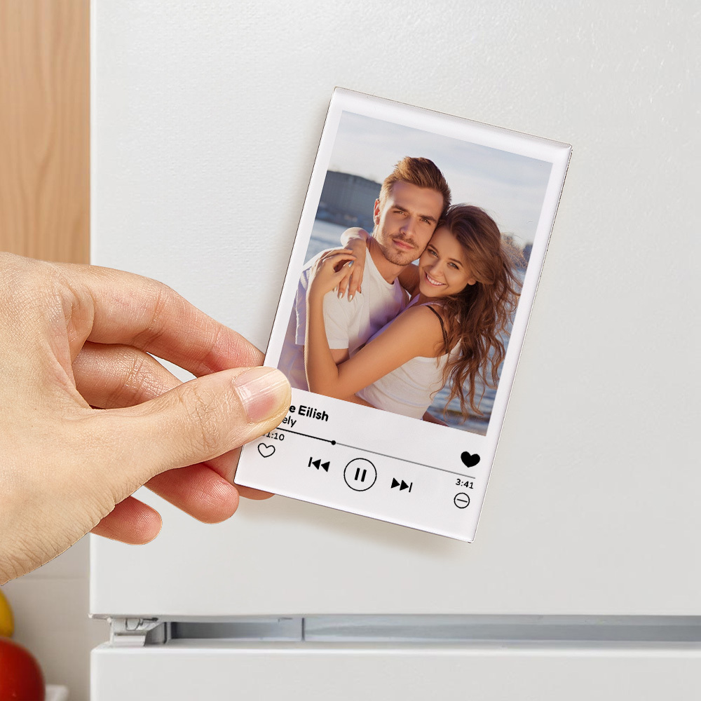 Nfc-musik-kühlschrankmagnet Aus Acryl, Individueller Musik-lied-kühlschrankmagnet, Personalisierter Musik-kühlschrankmagnet, Kann Lieder Abspielen - FotoSocken