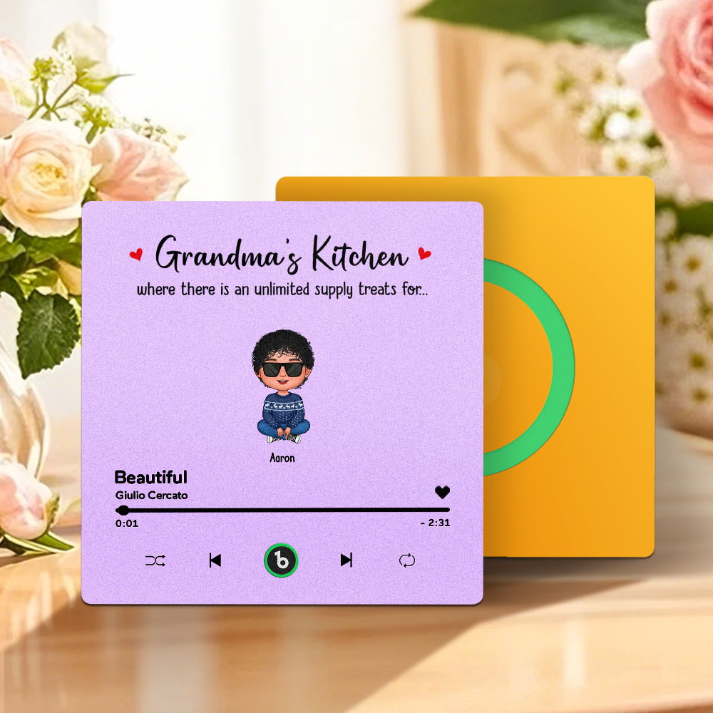 Benutzerdefinierter Musik-kühlschrankmagnet, Musik-wandfotoaufkleber Zum Muttertag, Der Musik Ohne Handy Spielt, Mehrere Stile - FotoSocken