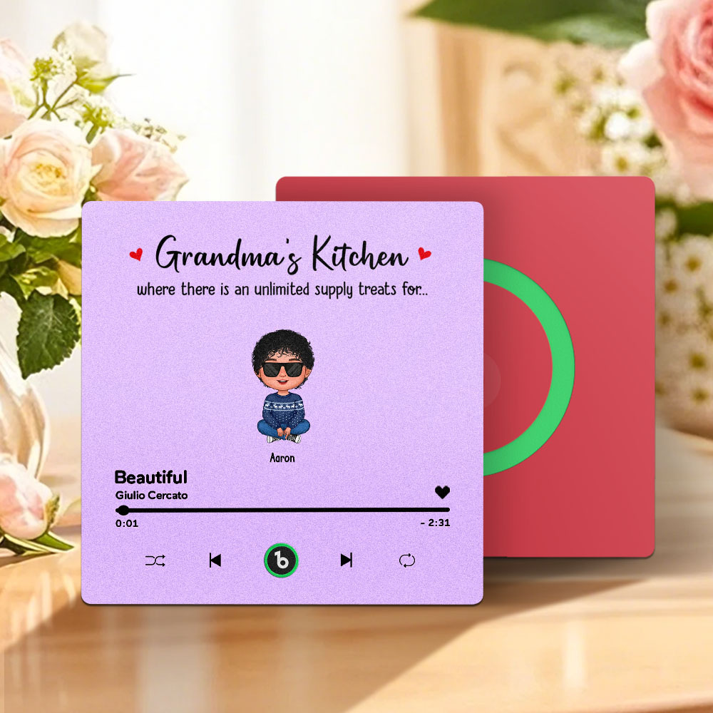 Benutzerdefinierter Musik-kühlschrankmagnet, Musik-wandfotoaufkleber Zum Muttertag, Der Musik Ohne Handy Spielt, Mehrere Stile - FotoSocken