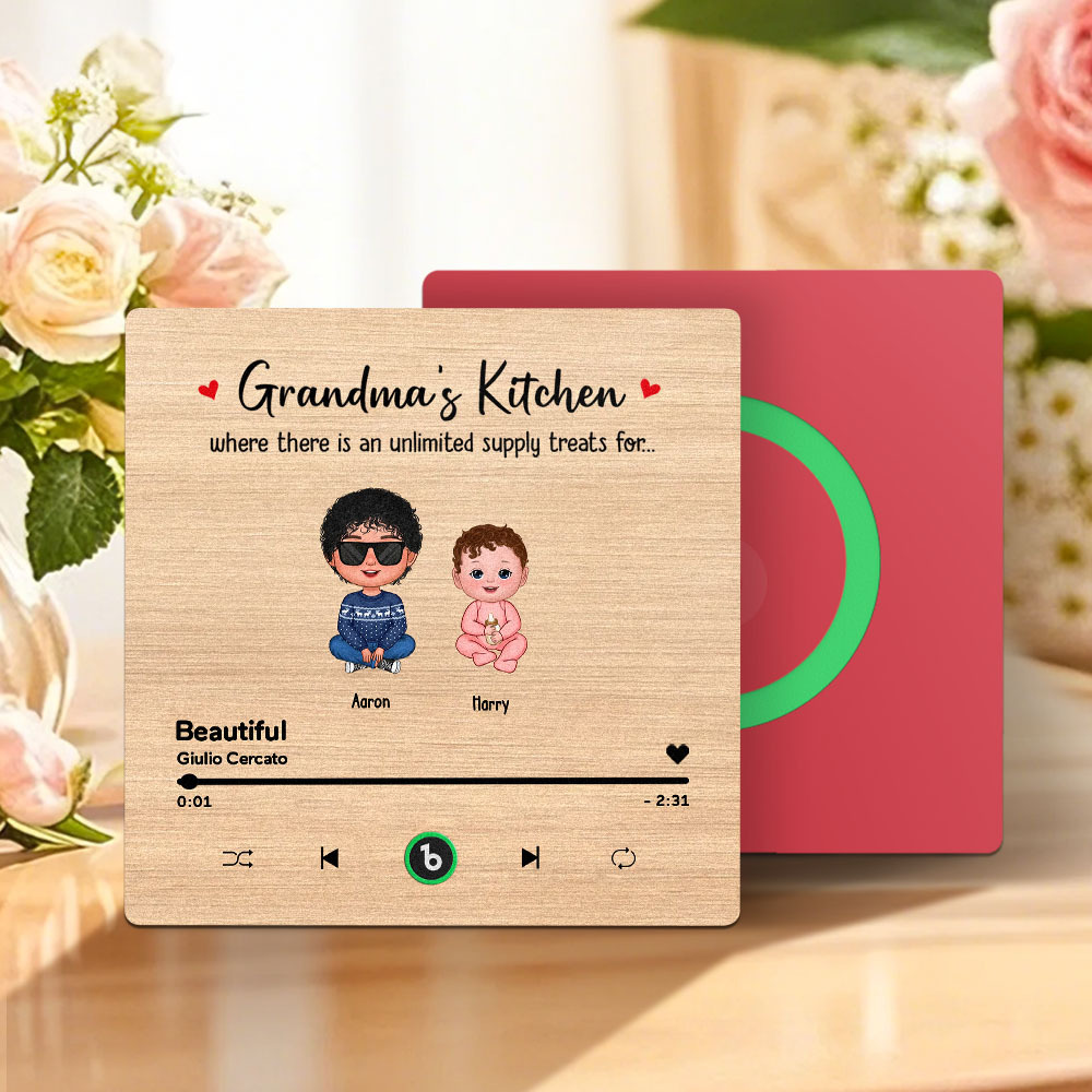 Benutzerdefinierter Musik-kühlschrankmagnet, Musik-wandfotoaufkleber Zum Muttertag, Der Musik Ohne Handy Spielt, Mehrere Stile - FotoSocken