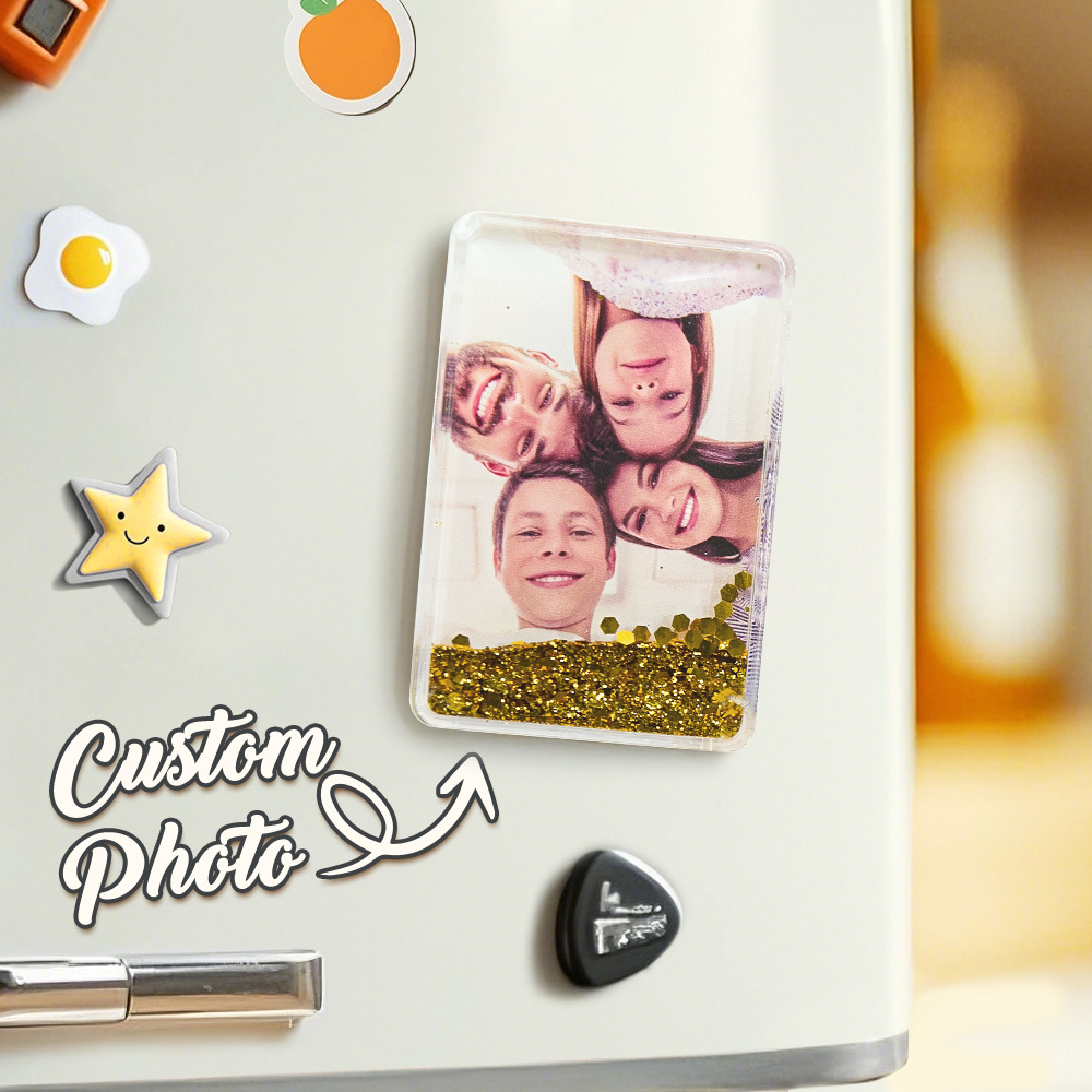 Benutzerdefinierte Quicksand Kühlschrank Magnet Personalisierte Foto Kühlschrank Magnet Home Dekoration Vatertag Geschenk - FotoSocken