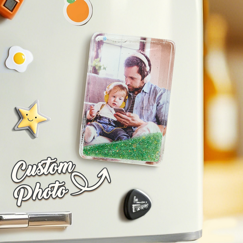 Benutzerdefinierte Quicksand Kühlschrank Magnet Personalisierte Foto Kühlschrank Magnet Home Dekoration Vatertag Geschenk - FotoSocken