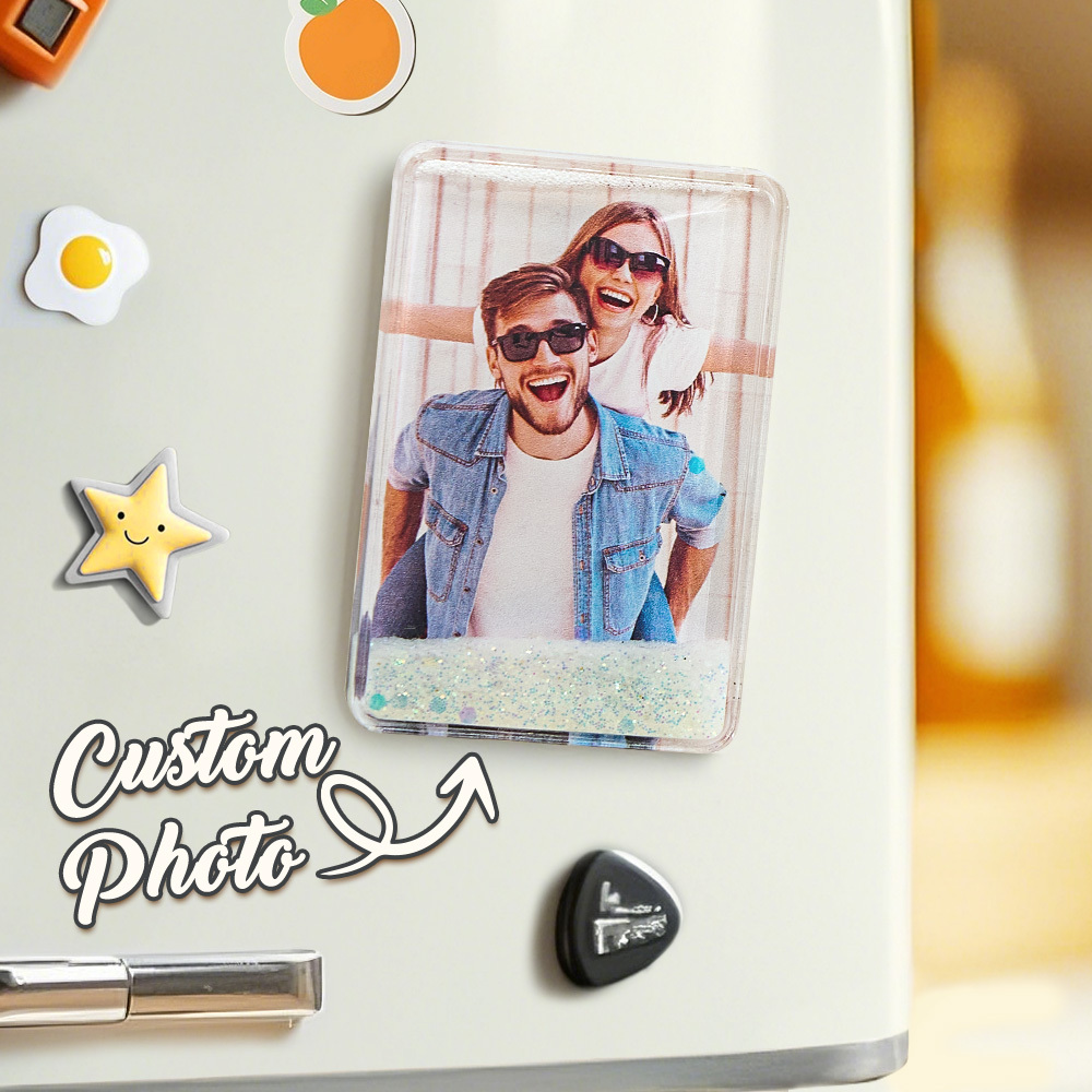 Benutzerdefinierte Quicksand Kühlschrank Magnet Personalisierte Foto Kühlschrank Magnet Home Dekoration Vatertag Geschenk - FotoSocken