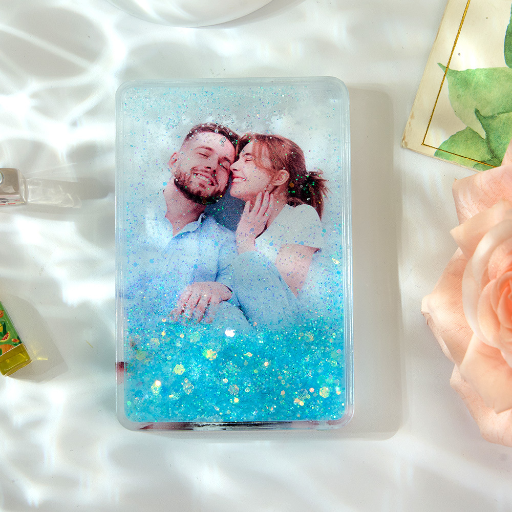 Benutzerdefinierte Quicksand Kühlschrank Magnet Personalisierte Foto Kühlschrank Magnet Home Dekoration Vatertag Geschenk - FotoSocken